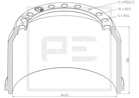 Brake Drum (016.403-00A)