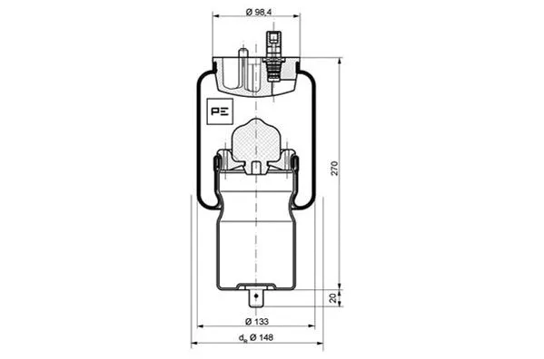 Bellow, driver cab suspension (253.003-00A)