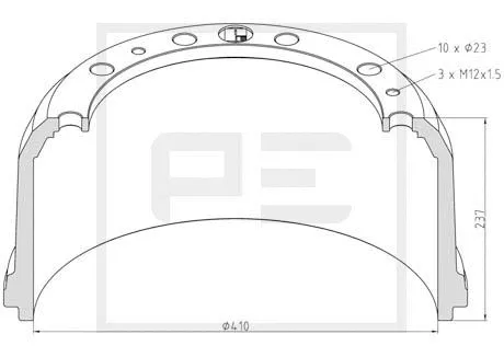 Brake Drum (016.491-00A)