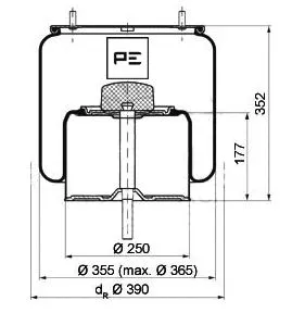 Bellow, air suspension (084.020-71A)