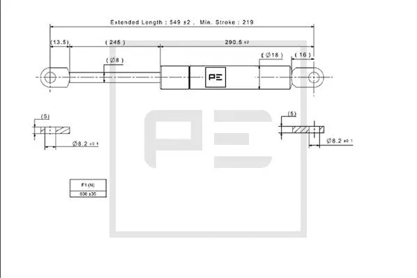 Gas Spring (120.142-00A)