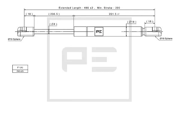 Gas Spring (120.144-00A)