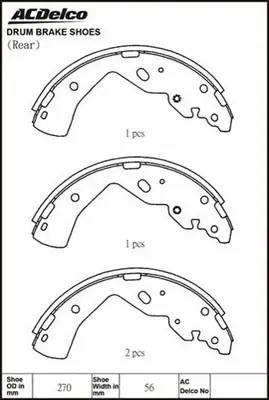 Brake Shoe Set (ACBS1822)