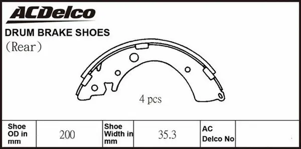 Brake Shoe Set (ACBS1614)