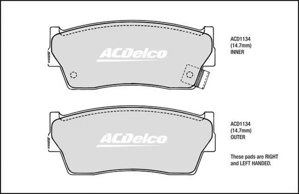 Brake Pad Set, disc brake (ACD1134)