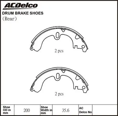 Brake Shoe Set (ACBS1602)