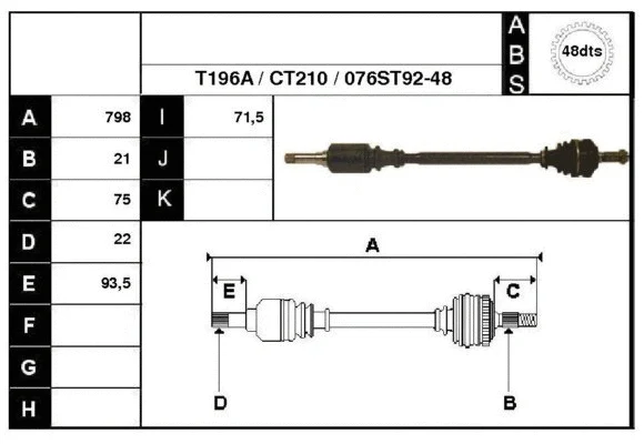 Drive Shaft (18076A)