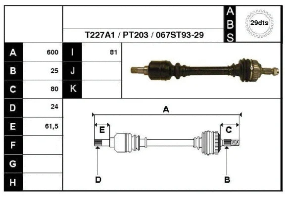 Drive Shaft (28067A1)