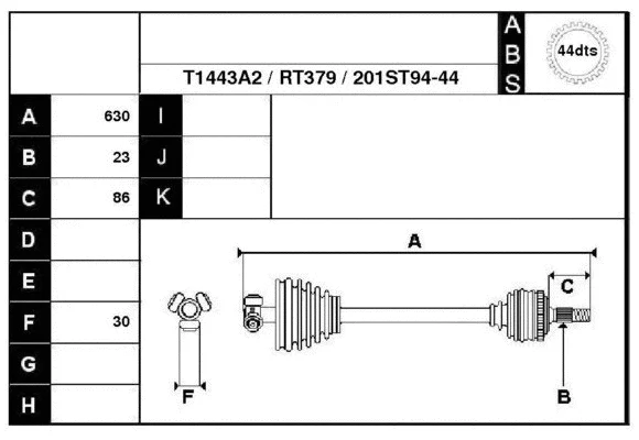 Drive Shaft (38201A2)