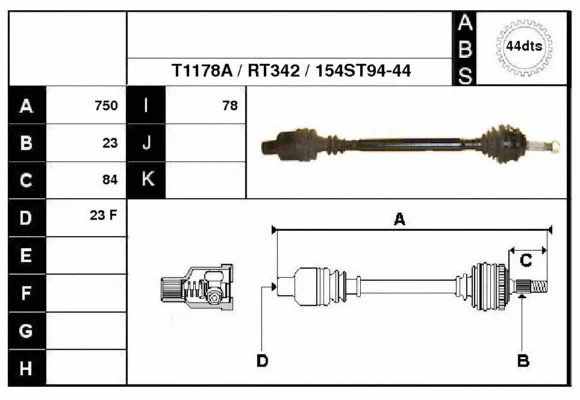 Drive Shaft (38154A)