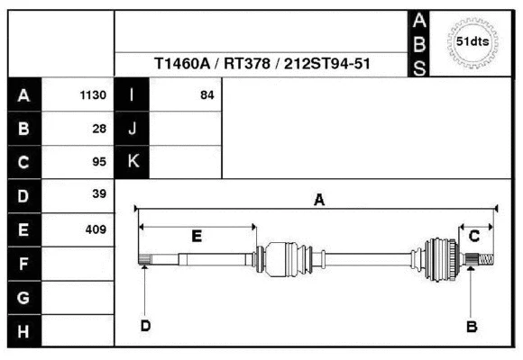 Drive Shaft (38212A)