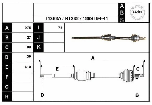Drive Shaft (38186A)