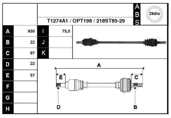 Drive Shaft (47218A1)