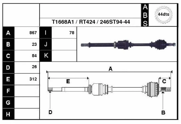 Drive Shaft (38246A1)
