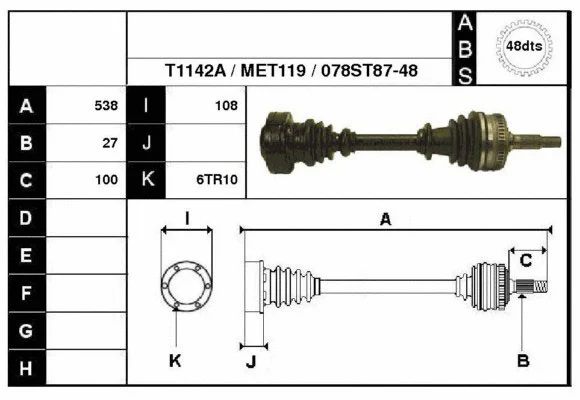 Drive Shaft (67078A)