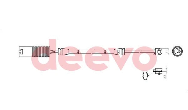 Warning Contact, brake pad wear (BW10460)
