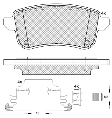 Brake Pad Set, disc brake (BP88400)