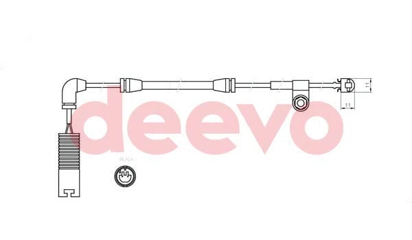 Warning Contact, brake pad wear (BW10580)