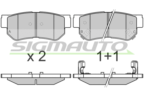 Brake Pad Set, disc brake (SPA966)