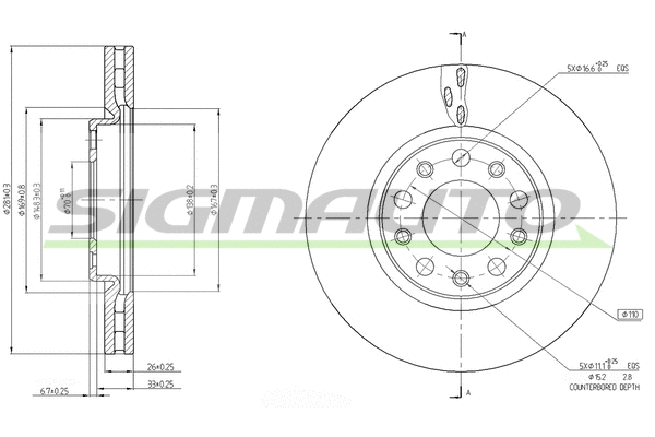 Brake Disc (DBB956V)
