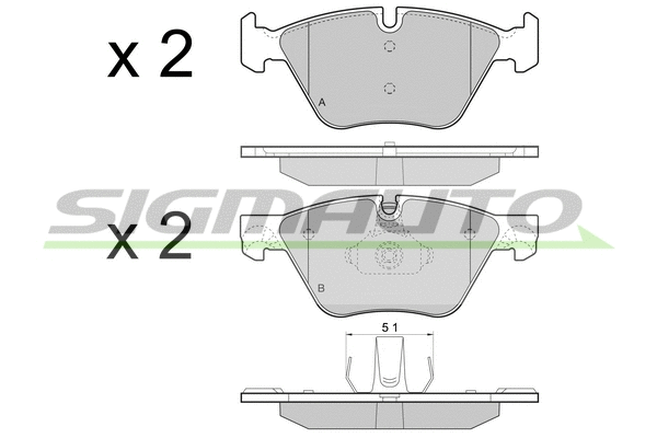 Brake Pad Set, disc brake (SPB447)