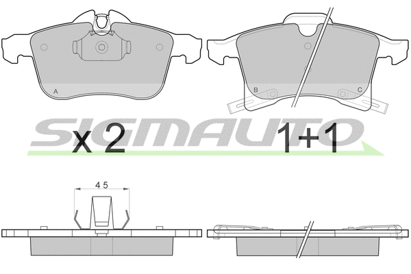 Brake Pad Set, disc brake (SPB093)