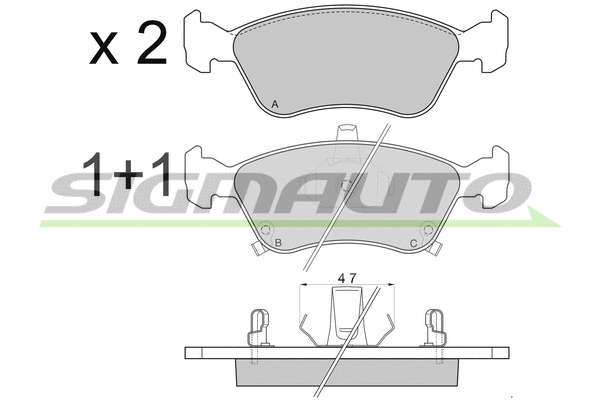 Brake Pad Set, disc brake (SPA814)