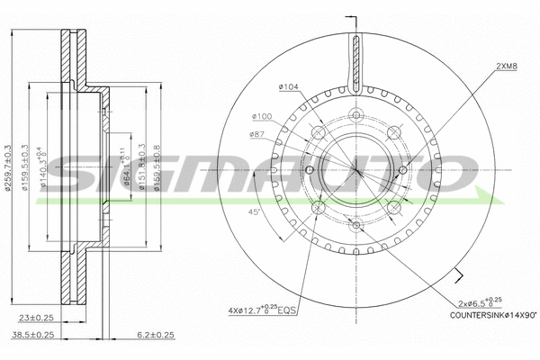 Brake Disc (DBB281V)