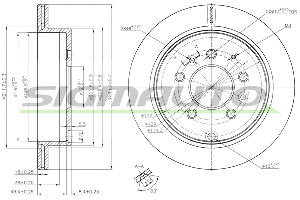 Brake Disc (DBC261V)
