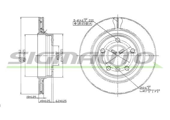 Brake Disc (DBB073V)