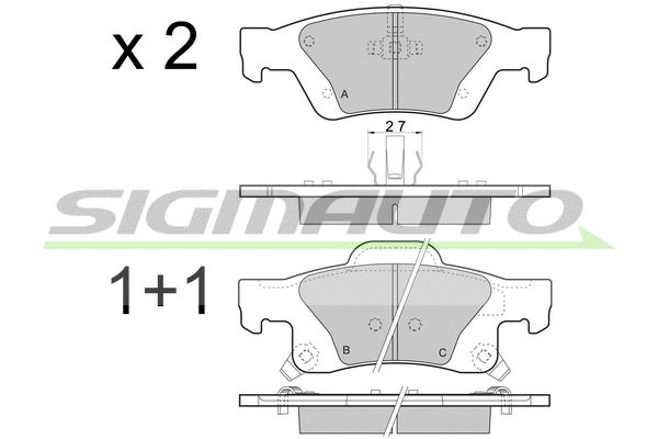 Brake Pad Set, disc brake (SPB461)