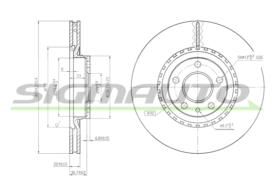 Brake Disc (DBA156V)
