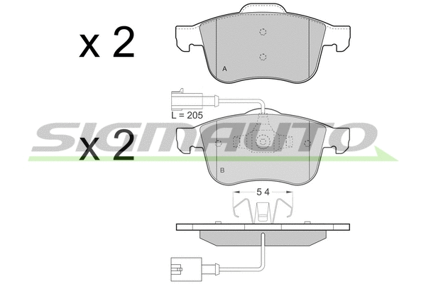 Brake Pad Set, disc brake (SPB443)