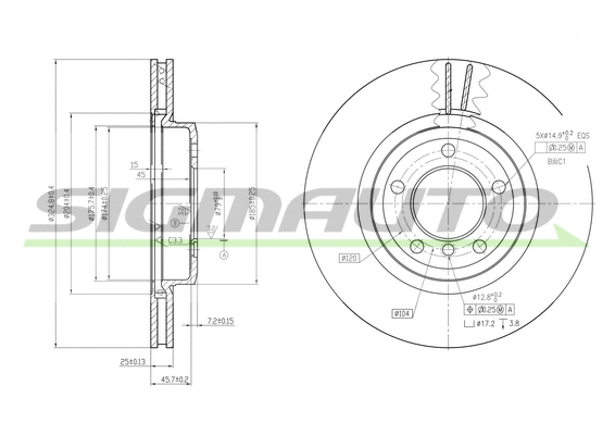 Brake Disc (DBB174V)