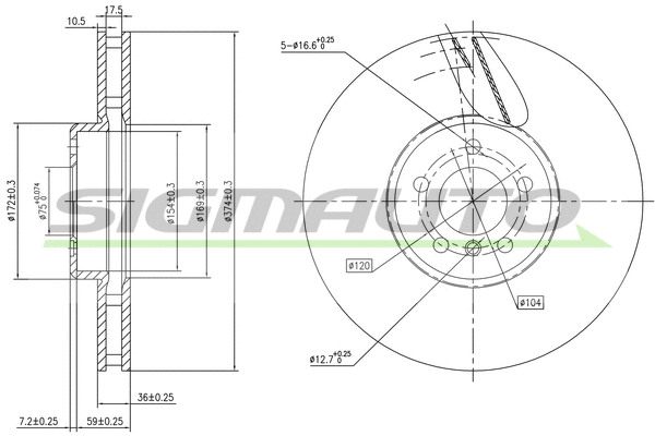 Brake Disc (DBC619VRD)