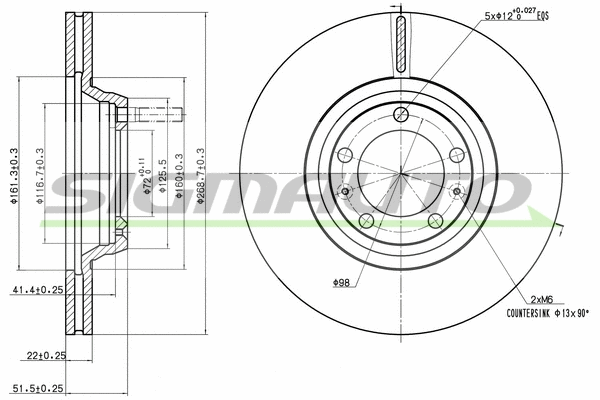 Brake Disc (DBA168V)