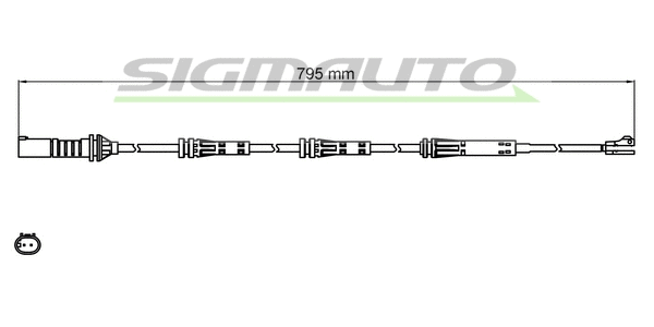 Warning Contact, brake pad wear (WI0812)