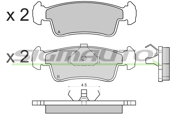Brake Pad Set, disc brake (SPA398)