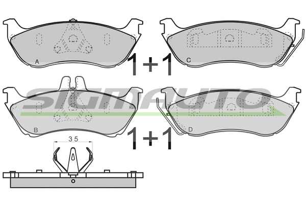 Brake Pad Set, disc brake (SPA969)