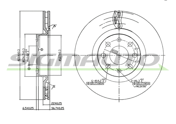 Brake Disc (DBB298V)
