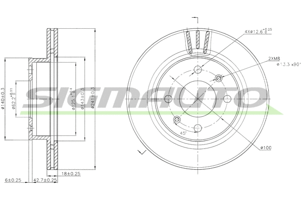 Brake Disc (DBB268V)