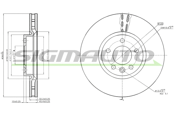 Brake Disc (DBC182V)