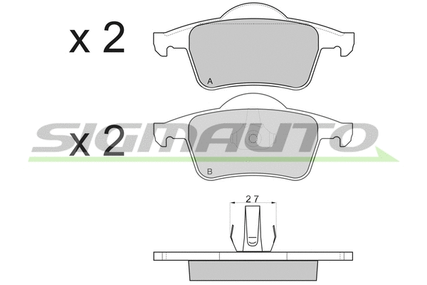 Brake Pad Set, disc brake (SPA843)