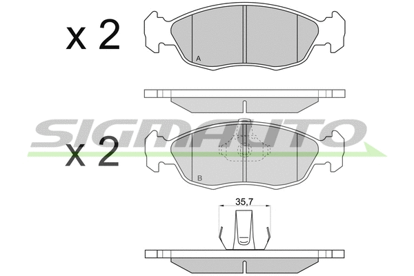 Brake Pad Set, disc brake (SPA729)