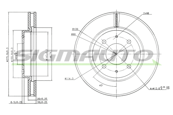 Brake Disc (DBB845V)