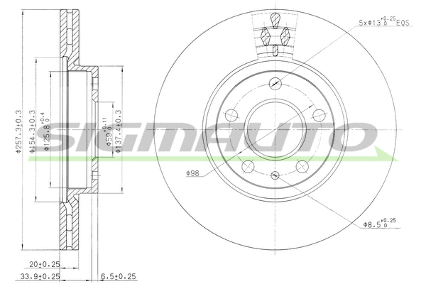 Brake Disc (DBA827V)
