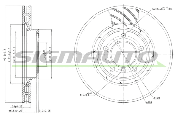 Brake Disc (DBA804V)