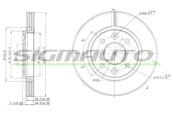 Brake Disc (DBA186V)