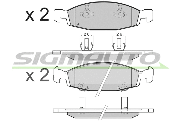 Brake Pad Set, disc brake (SPA865)