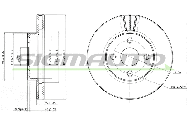 Brake Disc (DBB335V)
